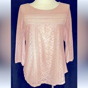 Lucky brand geo lace romantic top small